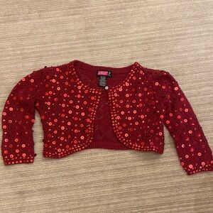 Say What? Red Sequin Knit Top